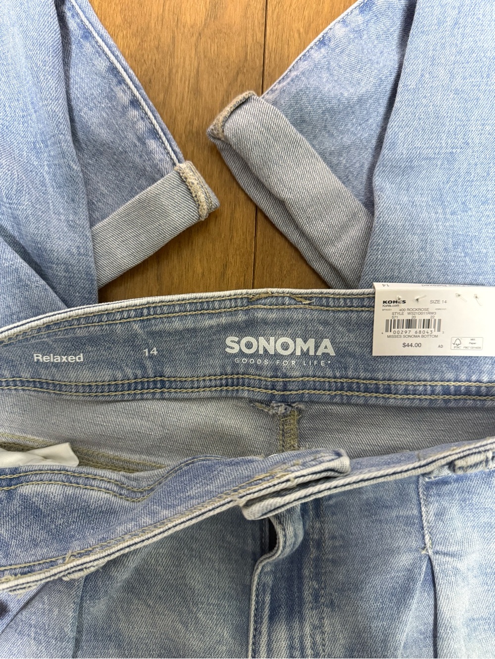Sonoma Light Blue Pleated High Rise Jeans - Picture 5 of 7